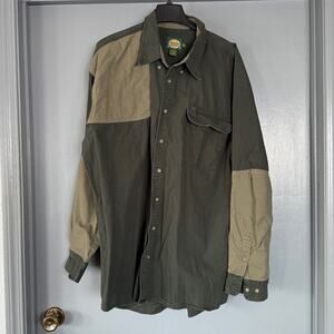 Cabelas Shooting Shirt Green Khaki Outdoor Gear Long Sleeve Button Up Men’s 2XL